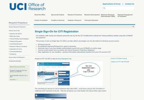 
                            13. Single Sign-On for CITI Registration - Office of Research - UCI