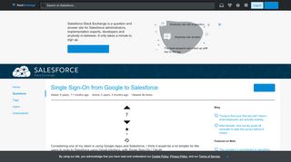 
                            7. Single Sign-On from Google to Salesforce - Salesforce Stack Exchange