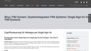 
                            12. Single-Sign-On für Webapps wie Alterra PIM - Sepia PIM