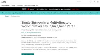 
                            10. Single Sign-on in a Multi-directory World: 