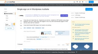 
                            3. Single sign on in Wordpress multisite - Stack Overflow