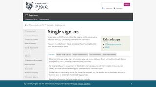 
                            7. Single sign-on - IT Services, The University of York