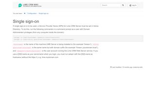 
                            7. Single sign-on [Lime CRM Wiki]