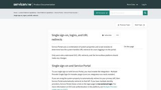 
                            3. Single sign-on, logins, and URL redirects | ServiceNow Docs