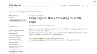 
                            12. Single Sign-on: Nebis-Anmeldung mit ZHdK-Login – MIZaktuell