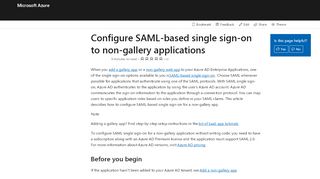 
                            7. Single sign-on - non-gallery applications - Azure ... - Microsoft Docs