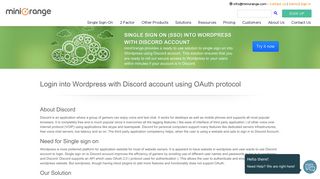
                            13. Single Sign On (SSO) into Wordpress with Discord Account - miniOrange