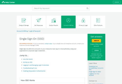 
                            10. Single Sign-On (SSO) - SurveyMonkey Help Center