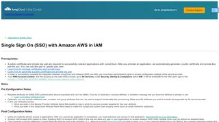 
                            13. Single Sign On (SSO) with Amazon AWS in IAM - JumpCloud
