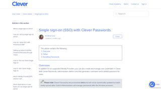 
                            9. Single sign-on (SSO) with Clever Passwords – Help Center