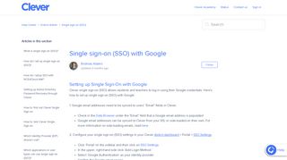 
                            11. Single sign-on (SSO) with Google – Help Center - Clever Support