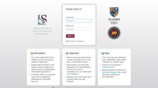 
                            9. Single Sign-on | Stellenbosch University