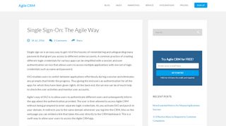 
                            5. Single Sign-On: The Agile Way - Agile CRM