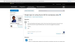 
                            4. Single sign on using Azure AD for wordpress sites - MSDN - Microsoft