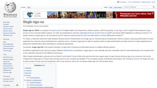 
                            12. Single sign-on - Wikipedia