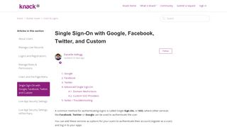 
                            13. Single Sign-On with Google, Facebook, Twitter, and Custom – Knack