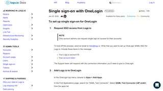 
                            10. Single sign-on with OneLogin | Logz.io Docs