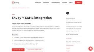 
                            2. Single sign-on with SAML | Envoy