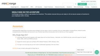 
                            12. Single Sign On(SSO) solution for Accenture - miniOrange