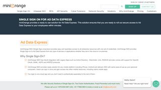 
                            4. Single Sign On(SSO) solution for Ad Data Express - miniOrange