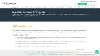 
                            10. Single Sign On(SSO) solution for ADP mykplan.com - miniOrange