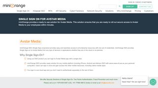 
                            13. Single Sign On(SSO) solution for Avstar Media - miniOrange