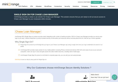 
                            4. Single Sign On(SSO) solution for Chase Loan Manager - miniOrange