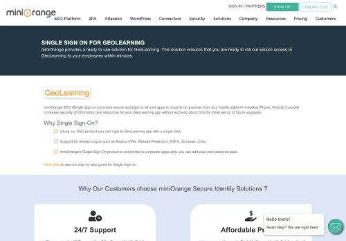 
                            13. Single Sign On(SSO) solution for GeoLearning - miniOrange