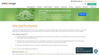 
                            9. Single Sign On(SSO) solution for Hertz Gold Plus Rewards - miniOrange