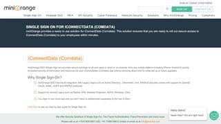 
                            11. Single Sign On(SSO) solution for iConnectData (Comdata) - miniOrange