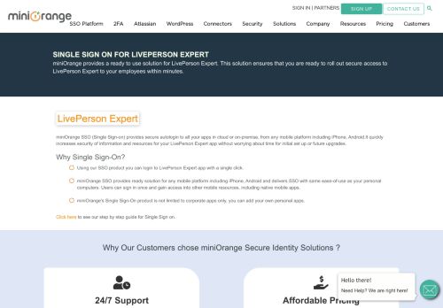 
                            13. Single Sign On(SSO) solution for LivePerson Expert - miniOrange