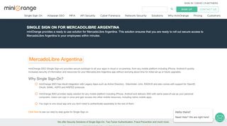 
                            8. Single Sign On(SSO) solution for MercadoLibre Argentina - miniOrange