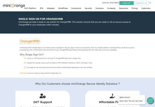 
                            6. Single Sign On(SSO) solution for OrangeHRM - miniOrange