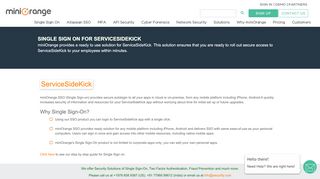 
                            6. Single Sign On(SSO) solution for ServiceSideKick - miniOrange