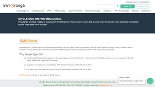 
                            11. Single Sign On(SSO) solution for SMSGlobal - miniOrange