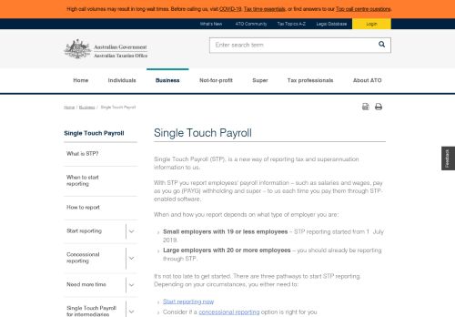 
                            13. Single Touch Payroll | Australian Taxation Office