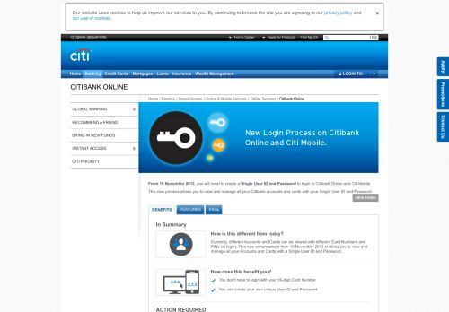 
                            3. Single User ID | Citibank Singapore