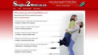
                            4. Singles2Meet.co.za Testimonials - Page 1