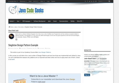 
                            12. Singleton Design Pattern Example | Java Code Geeks - 2019