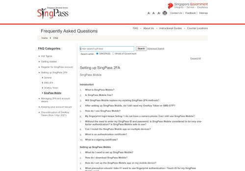 
                            6. SingPass - FAQ >> Setting up SingPass 2FA - SingPass Mobile - gov.sg
