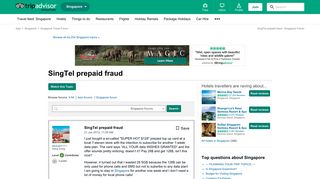 
                            10. SingTel prepaid fraud - Singapore Forum - TripAdvisor