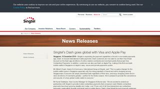 
                            5. Singtel's Dash goes global with Visa and Apple Pay - Singtel - Singtel