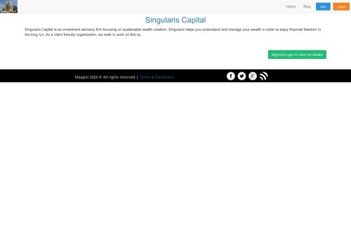 
                            12. Singularis Capital - Bangalore Entrepreneurs - IdeaGist