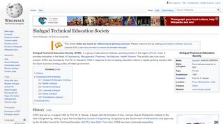 
                            10. Sinhgad Technical Education Society - Wikipedia