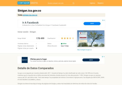 
                            3. Sinigan.ica.gov.co: Sinigan Login - Contador Gratis