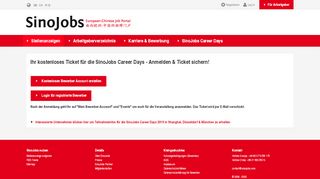 
                            6. SinoJobs Career Days Tickets