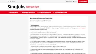 
                            12. SinoJobs – European-Chinese Job Portal: Nutzungsbedingungen ...