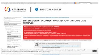 
                            2. S'inscrire dans Primoweb - Fédération Wallonie-Bruxelles