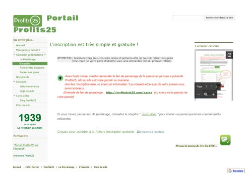 
                            5. S'inscrire - Portail Profits25 - Google Sites