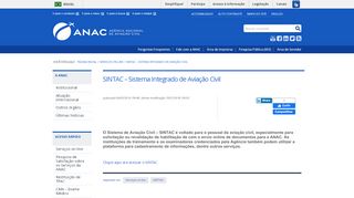 
                            8. SINTAC – Sistema Integrado de Aviação Civil — ANAC